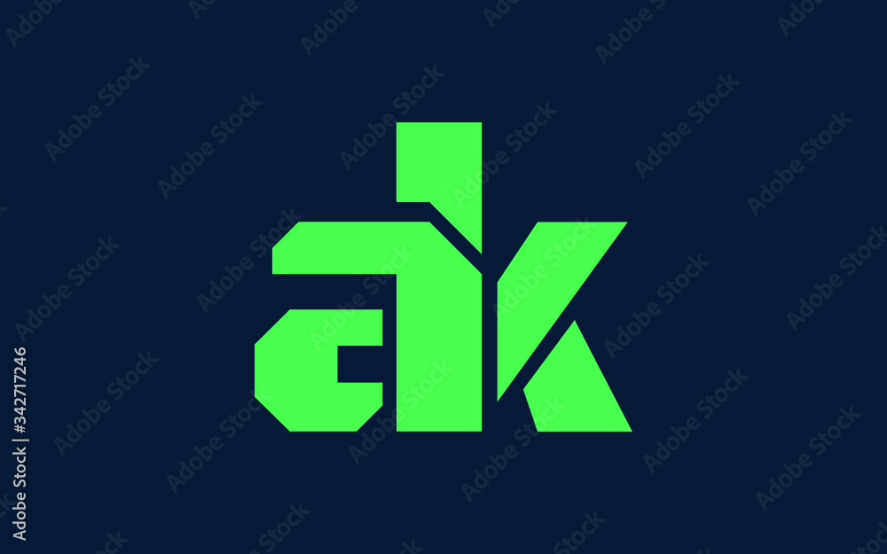 ak or ka and a, k Lowercase Letter Initial Logo Design, Vector Template ak or ka and a, k Lowercase Letter Initial Logo Design, Vector Template