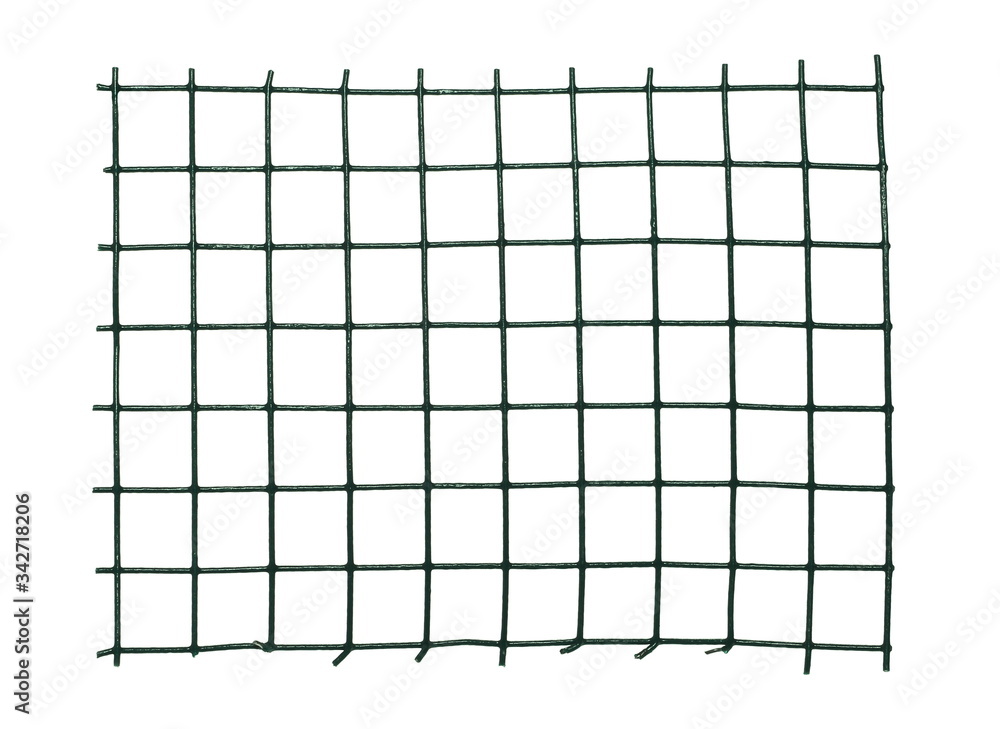 Green mesh piece, texture isolated on white background, clipping path Green mesh piece, texture isolated on white background, clipping path
