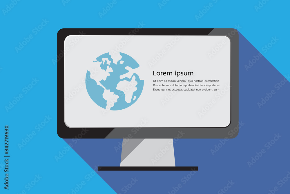 Desktop computer, monitor vector design. Desktop computer, monitor vector design.