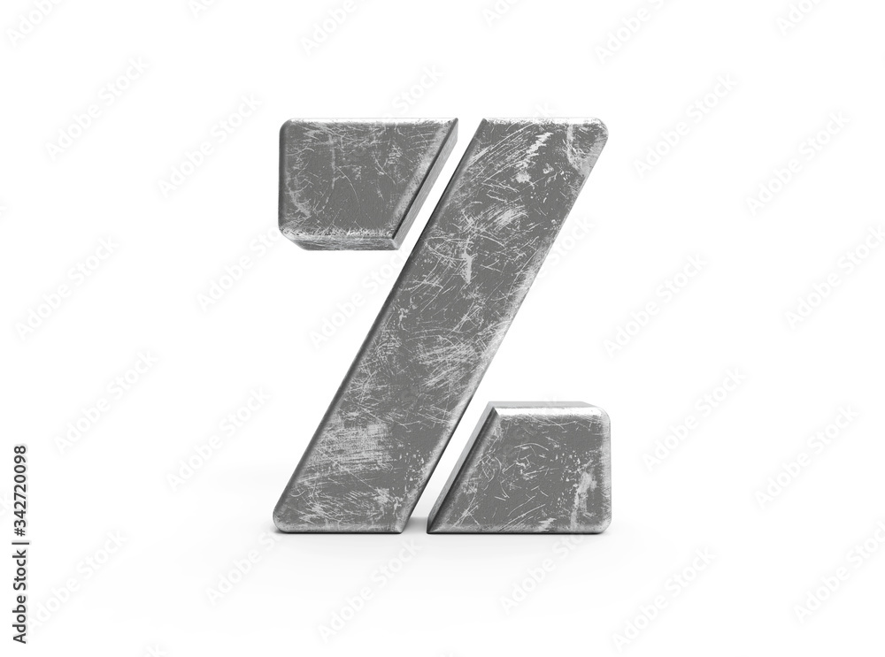 Obraz premium 3d rendered scratch metallic isolated letter z
