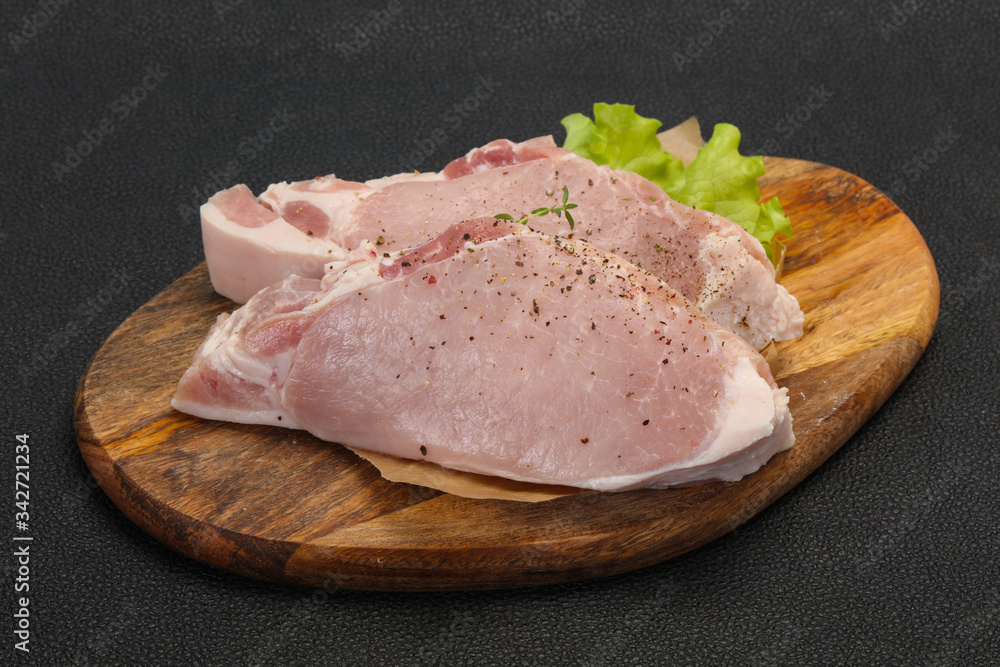 Raw pork meat steak for grill Raw pork meat steak for grill