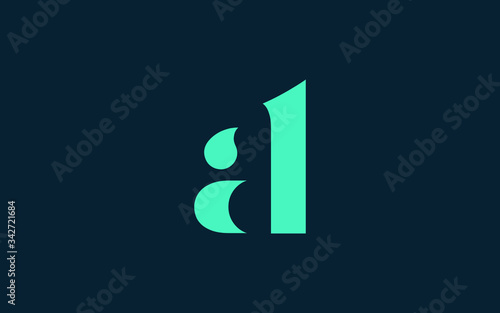 al or la and a, l Lowercase Letter Initial Logo Design, Vector Template