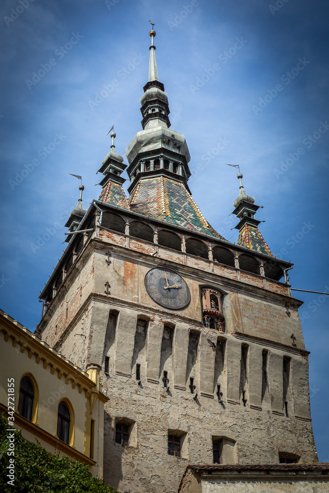 historischer Stundturm in Schäßburg in Rumänien