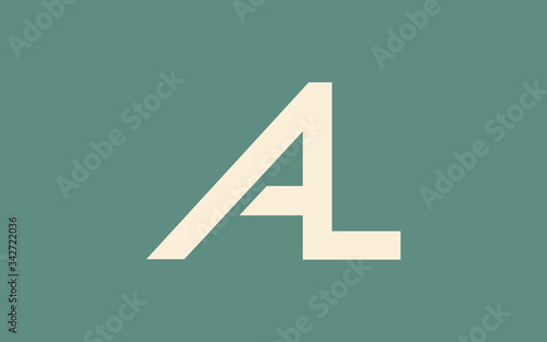 AL or LA and A, L Uppercase Letter Initial Logo Design, Vector Template