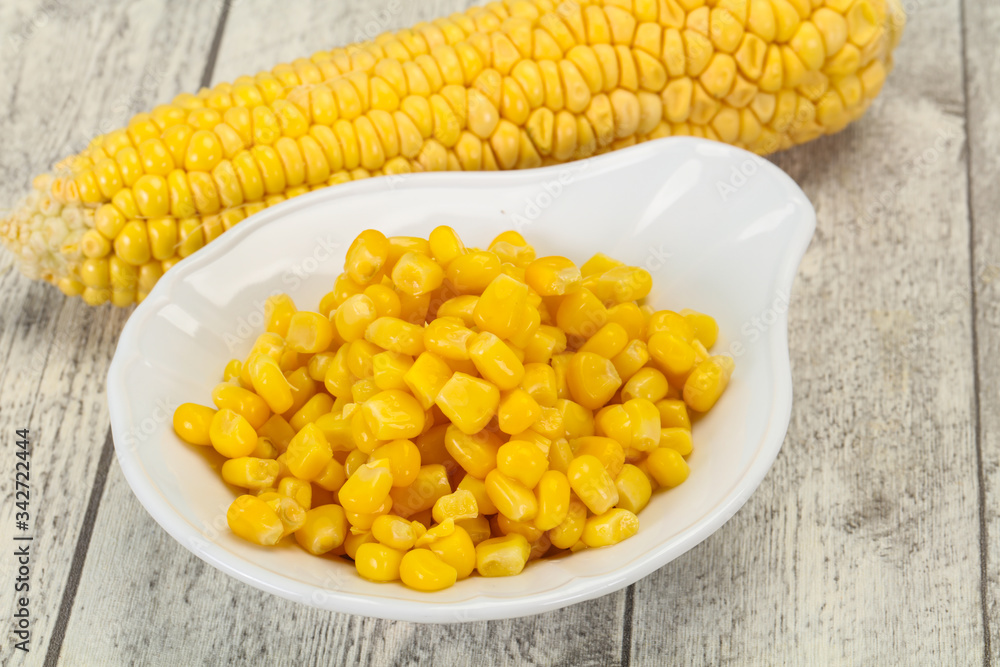 Young corn seeds in the bowl Young corn seeds in the bowl