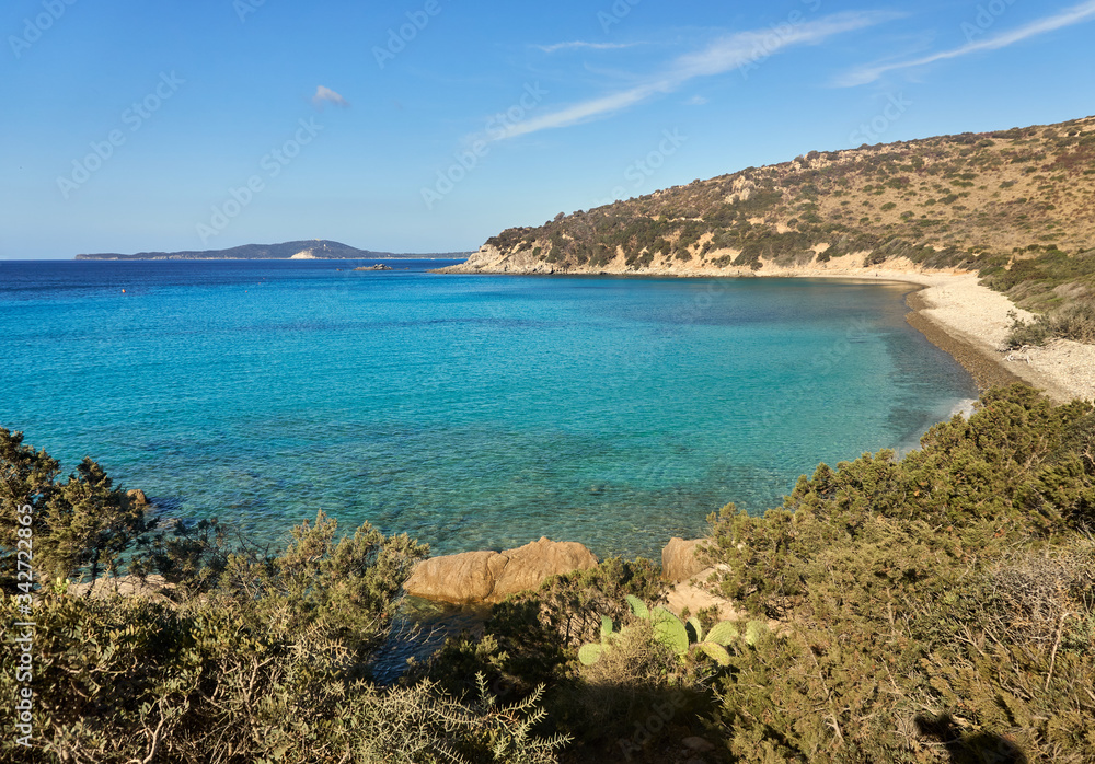 Punta Molentis beach in Villasimius, Sardinia, Italy