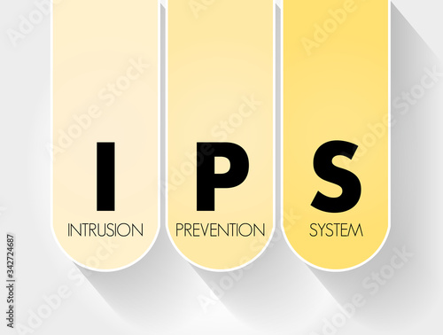 IPS - Intrusion Prevention System acronym, technology concept background