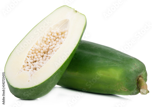 Papaya healthy fresh fruit from nature isolated on a white background.