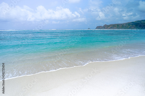 Small wave, Soft wave on the sand beach for opening video, text space. white sand beach, Ocean Wave On Sandy Beach 