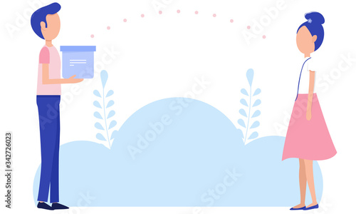 Delivery food safe during coronavirus pandemic. Quarantine epidemic, Safe contact delivery to home. Courier protected medical mask and gloves.