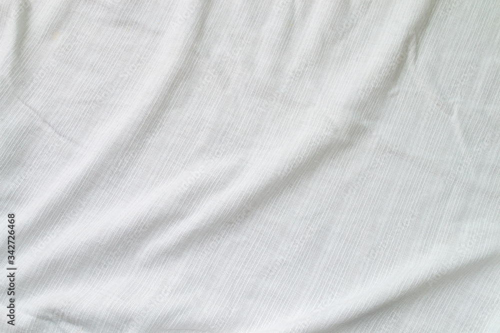 White linen fabric texture Creased  or background.