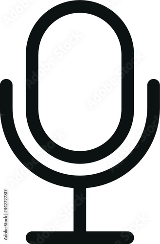 Minimal Podcast Microphone Icon - Vector