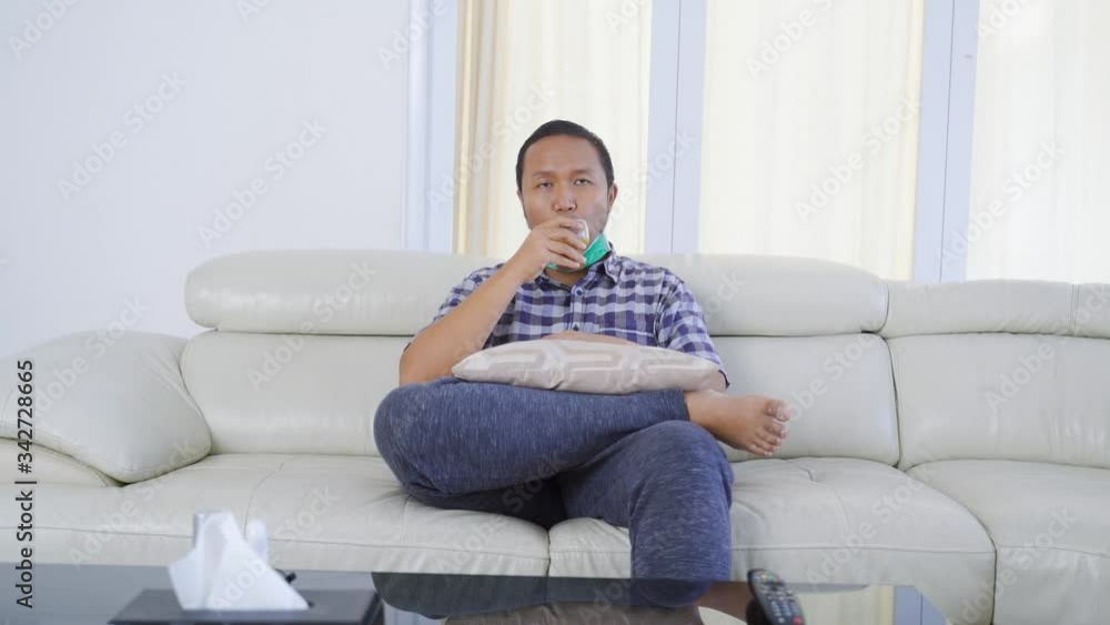 Woman giving drink herbal for prevent corona virus Woman giving drink herbal for prevent corona virus