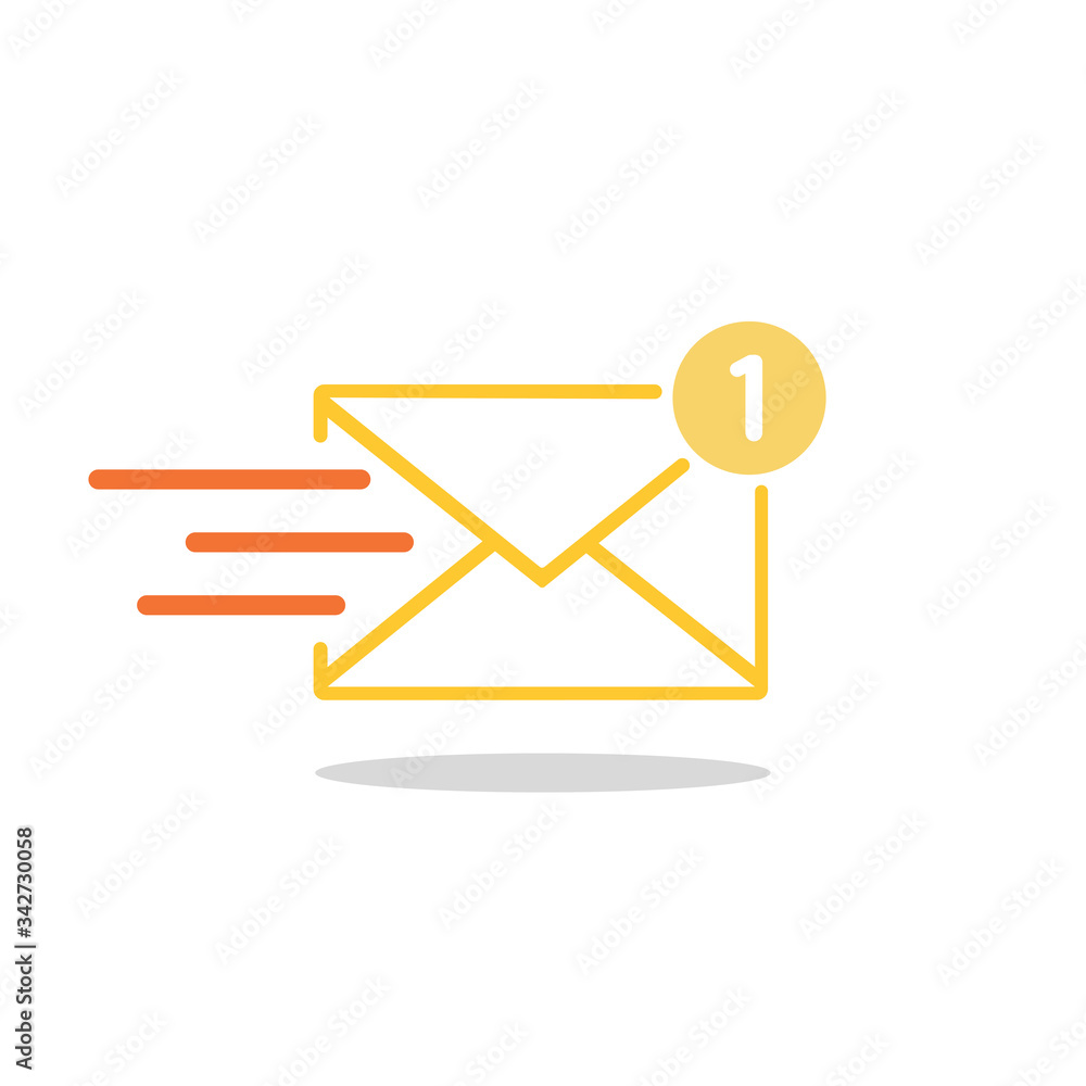 New message, notification, email, amail, chat or letter icon flat in simple design on an isolated background. EPS 10 vector New message, notification, email, amail, chat or letter icon flat in simple design on an isolated background. EPS 10 vector