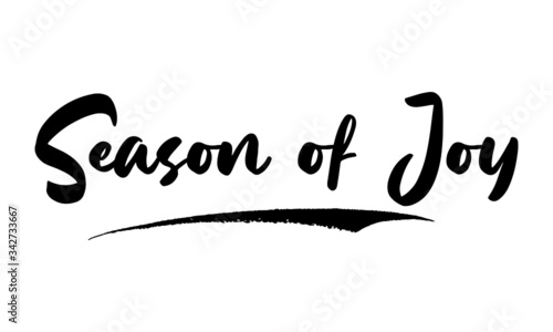 Season of Joy Typography Phrase on White Background. 