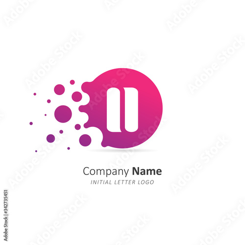 Initial letter O Logo with a lot of dots. Design vector splash dots logo for company. Illustration template