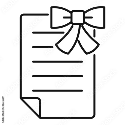 Girl birth certificate icon. Outline girl birth certificate vector icon for web design isolated on white background