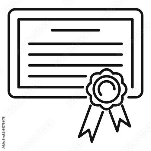 Born birth certificate icon. Outline born birth certificate vector icon for web design isolated on white background