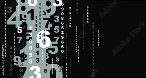 background with numbers in rhythmic dimensions.