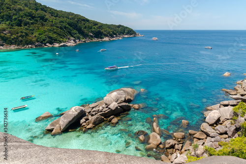 Beautiful seascape from Similan island No.8 viewpoint in Similan National Park