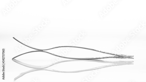 silver fork side view isolated on white background