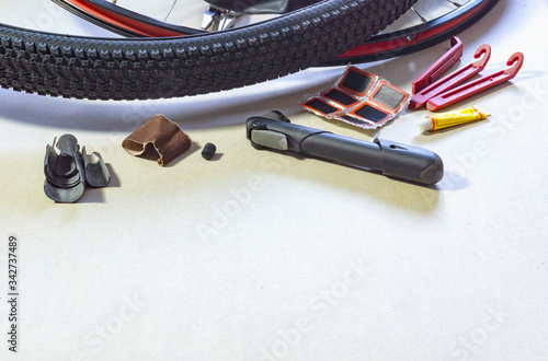 Tools for gluing punctured bicycle chambers.