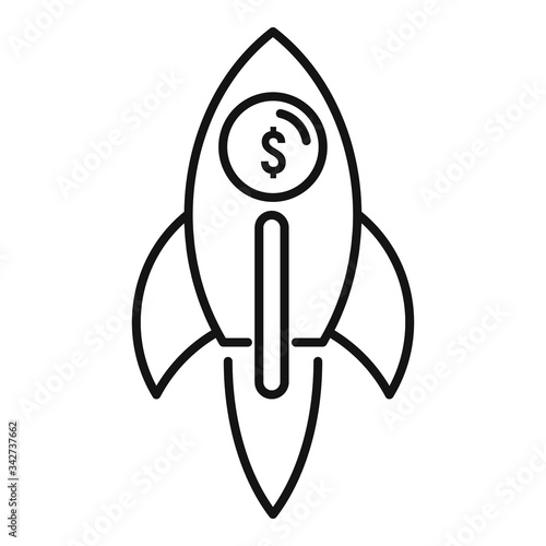Millionaire rocket icon. Outline millionaire rocket vector icon for web design isolated on white background