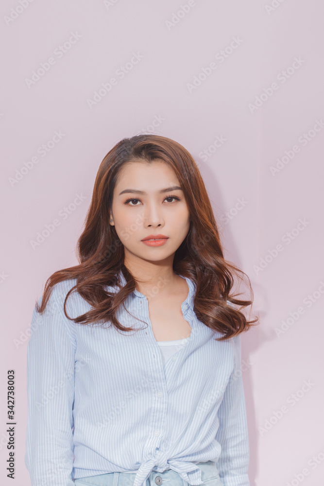 Pretty fashion model girl with perfect fresh clean skin.