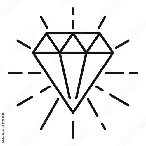 Millionaire diamond icon. Outline millionaire diamond vector icon for web design isolated on white background