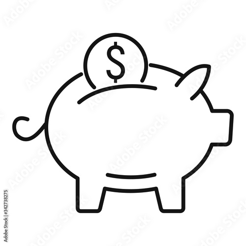 Millionaire piggy bank icon. Outline millionaire piggy bank vector icon for web design isolated on white background