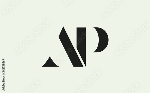 AP or PA and A, P Uppercase Letter Initial Logo Design, Vector Template