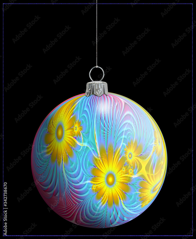 Christmas tree toy. Fractal graphics Christmas tree toy. Fractal graphics
