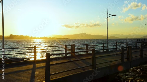 Wallpaper Mural cyclists on the Beira Mar Norte esplanade at sunset, Florianópolis, Santa Catarina, Brazil
 Torontodigital.ca