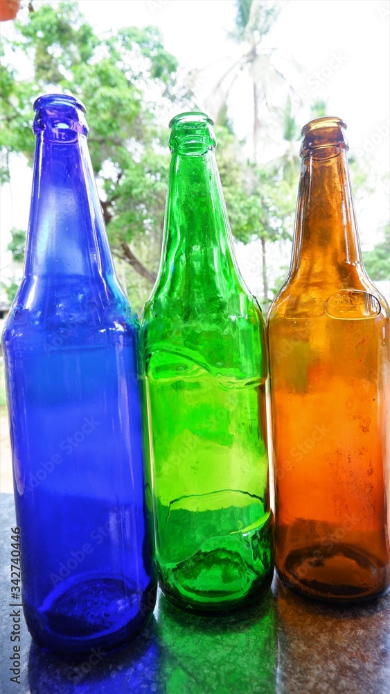 DIFFERENT COLOR BEAUTIFUL BEER BOTTLES DIFFERENT COLOR BEAUTIFUL BEER BOTTLES