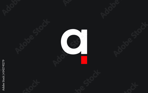 aq or qa and a, q Lowercase Letter Initial Logo Design, Vector Template