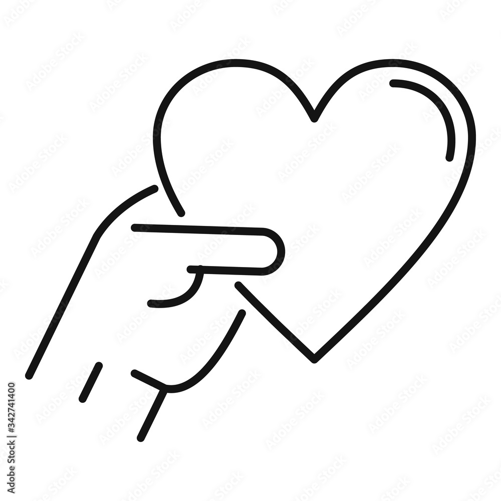 Take friend heart icon. Outline take friend heart vector icon for web design isolated on white background Take friend heart icon. Outline take friend heart vector icon for web design isolated on white background