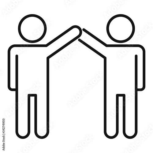 Friend relationship icon. Outline friend relationship vector icon for web design isolated on white background
