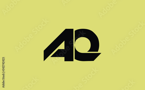 AQ or QA and A, Q Uppercase Letter Initial Logo Design, Vector Template