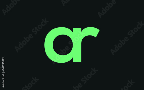 ar or ra and a, r Lowercase Letter Initial Logo Design, Vector Template