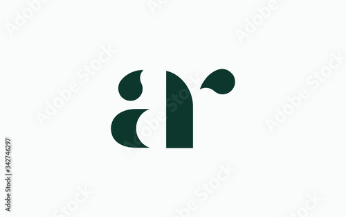 ar or ra and a, r Lowercase Letter Initial Logo Design, Vector Template