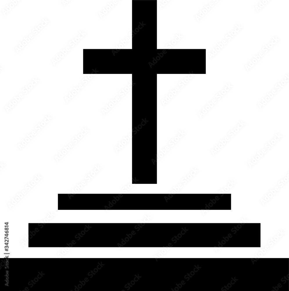 Black icon for catholic jesus cross faith mythology belief bible christ church religion