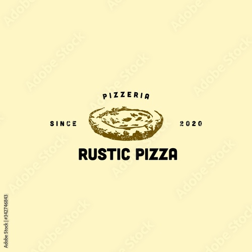 vintage pizza logo design template . rustic pizza logo design inspiration . pizza logo emblem vector