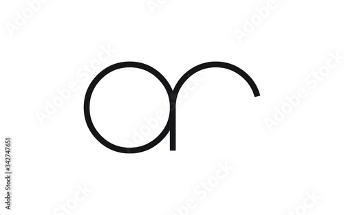 ar or ra and a, r Lowercase Letter Initial Logo Design, Vector Template