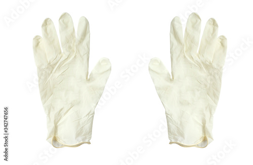 Rubber gloves on a white background