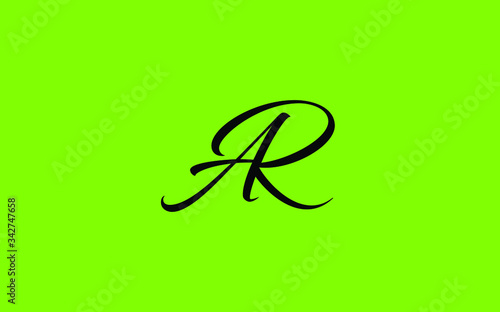 AR or RA and A, R Uppercase Cursive Letter Initial Logo Design, Vector Template