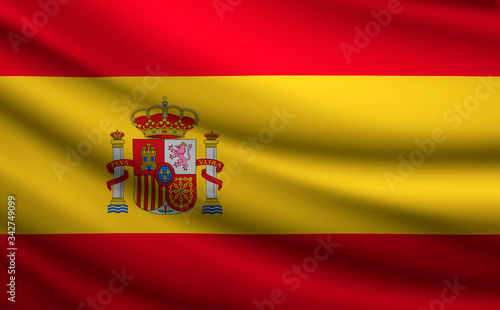Wallpaper Mural 3D- image of the waving flag Spain Torontodigital.ca