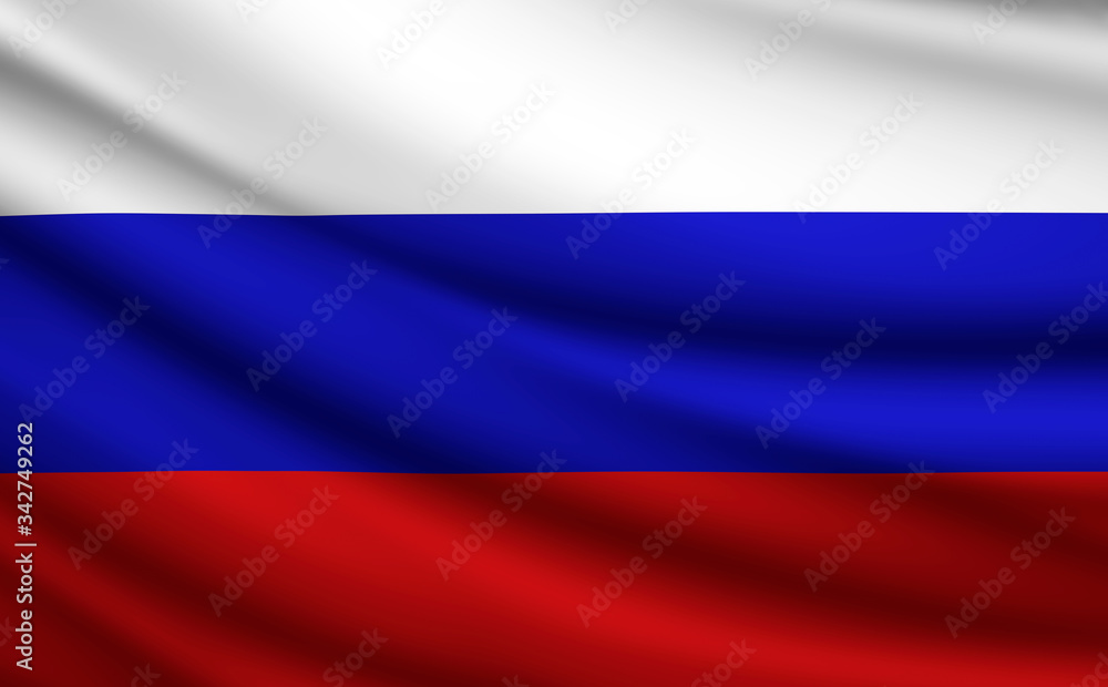 Fototapeta premium 3D- image of the waving flag Russia
