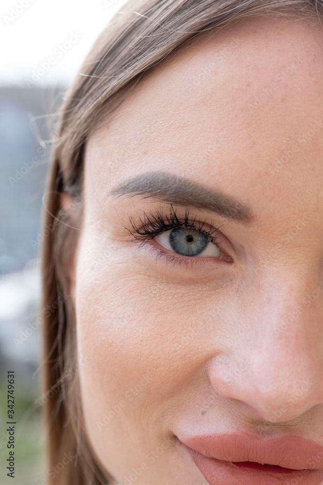 close-up portrait of a brunette close-up portrait of a brunette