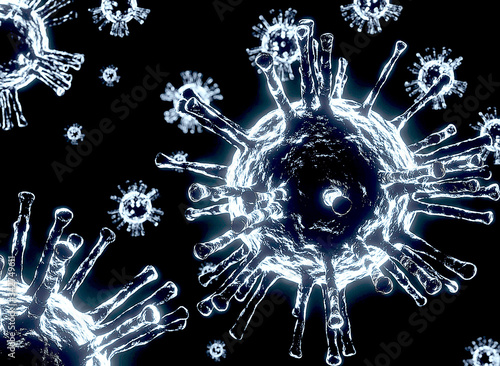 coronavirus COVID-19.,virus abstract background. 3D rendering of virus.