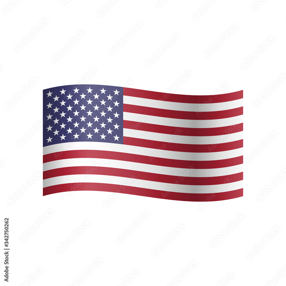 Flag of USA, Vector illustration isolated on white background. Flag of USA, Vector illustration isolated on white background.